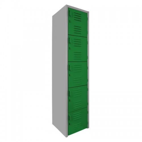 Locker metálico dual grande - 5 puertas verde 